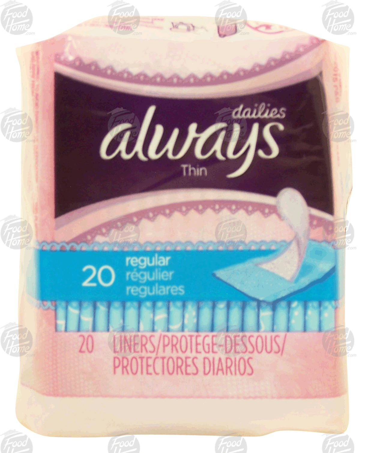 Always dailies thin regular unscented pantiliners Full-Size Picture